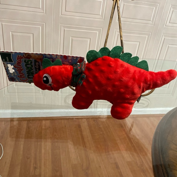 Bow Wow Pet Holiday Dino 🦖 With  Squeaky Dog Toy 14" long  NWT - Picture 1 of 5